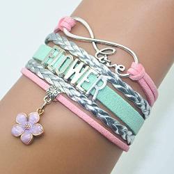 HCChanshi Flower Bracelet Jewelry Cute Flower Girl Gifts Bracelet Flower Jewelry Bracelet Gifts for Women, Girls, Teen Girls