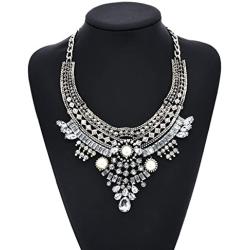 Lovage Vintage Anti Silver Tone Long Boho Statement Necklace Bohemian Indian Jewelry for Women