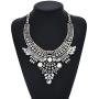 Lovage Vintage Anti Silver Tone Long Boho Statement Necklace Bohemian Indian Jewelry for Women