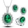 MAFMO Luxury Crystal Jewelry Set Women Colorful Oval Shaped Necklace Stud Earrings Ring for Gift MAFMO Luxury Crystal Jewelry Set Women Colorful Oval Shaped Necklace Stud Earrings Ring for Gift