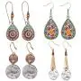 4 Pairs Bohemian Vintage Dangle Earrings Retro Rhinestone Earrings Boho Geometric Copper Wire Dangle Drop Earrings for Women Girls 4 Pairs Bohemian Vintage Dangle Earrings Retro Rhinestone Earrings Boho Geometric Copper Wire Dangle Drop Earrings for Women Girls