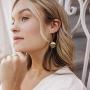 Gold Circle Disc Dangle Drop Earrings for Women Lightweight Small Round Hoop Statement Earrings Minimalist Jewelry for Girls Gift for Her