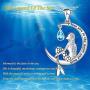 Mermaid Necklace for Women 925 Sterling Silver Mermaid Beach Necklace Jewelry Gifts for Women Girls Wife Daughter