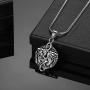 Hipunk Irish Celtic Knot Necklace Mens 316L Stainless Steel Good Luck Pendant 18k Gold/Black Gun Plated Lucky Amulet Jewelry