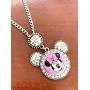 Snap Jewelry Mickey Mouse Shape Necklace Fits 18-20mm Snaps 20-3'' Extender