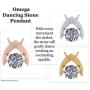 Omega Dancing Stone Necklace Sterling Silver & Swarovski CZ with 0.8mm 22'' Adj Box Chain