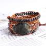 YGLINE Leather Handmade 7 Chakra Yaga Bead Wrap Bracelet Jewelry