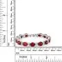 Gem Stone King 40.00 Ct Oval & Round Red Color Cubic Zirconias CZ Tennis Bracelet 7 Inch