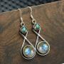 Natural Labradorite Earrings for Women Mom Wife 925 Silver Overlay handmade Dangle Earrings