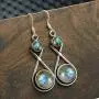 Natural Labradorite Earrings for Women Mom Wife 925 Silver Overlay handmade Dangle Earrings Natural Labradorite Earrings for Women Mom Wife 925 Silver Overlay handmade Dangle Earrings