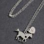 BANCHELLE Girls Horse Necklace Heart Initial Necklaces Heart Horse Pendant Stainless Steel Letter Alphabet Necklace for Girls Teen Birthday Gift