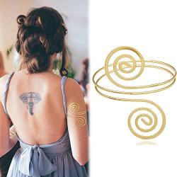 RechicGu Victorian Filigree Swirl Gypsy Boho Armband Upper Arm Cuff Armlet Belly Dance with Gift Box