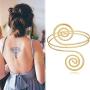 RechicGu Victorian Filigree Swirl Gypsy Boho Armband Upper Arm Cuff Armlet Belly Dance with Gift Box