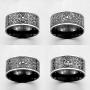 vfaejll Mens Stainless Steel Ring Vintage Chinese 4 Guardian Beasts Carved Metal Punk Biker Signet Band Rings for Men 10mm Black Gold Size 7-13