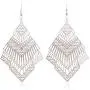 Boho Geometric Filigree Rhombus Shape Tiered Dangle Drop Statement Earrings Boho Geometric Filigree Rhombus Shape Tiered Dangle Drop Statement Earrings