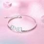925 Sterling Silver Love Heart Infinity Bracelet Jewelry for Women Teen Girls