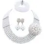 aczuv Nigerian Wedding African Beads Jewelry Set Crystal Beaded Necklace Earrings aczuv Nigerian Wedding African Beads Jewelry Set Crystal Beaded Necklace Earrings