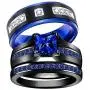 wedding ring set Two Rings His Hers Couples Rings Womens Black Gold Plated Blue Sapphire CZ Wedding Engagement Ring Bridal Sets & Mens Titanium Wedding Band wedding ring set Two Rings His Hers Couples Rings Womens Black Gold Plated Blue Sapphire CZ Wedding Engagement Ring Bridal Sets & Mens Titanium Wedding Band