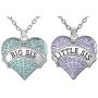 Jewelry Necklace Gifts for Sisters, Big Sis & Lil Sis Heart Necklace Set for 2, Sister Necklaces, Big & Little Sisters Birthday Gifts