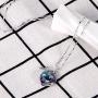 925 Sterling Silver Crystal Pendant Necklace for Women Waterdrop Teardrop Love Heart Pear Shaped Bling Colorful Crystal Chain Jewelry for Ladies Girls Birthday Gift