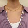 Baffaricco Gold Chain Choker Satellite Necklace Bracelet Dainty Tiny Beaded Pendant Jewelry Gift for Women and Girl 15