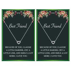 Your Always Charm Heart Necklace for 2 Best Friend Necklace Gift for Women Girls Friendship Necklace