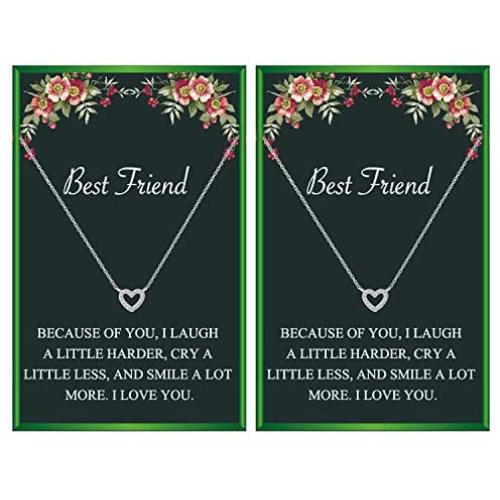 Your Always Charm Heart Necklace for 2 Best Friend Necklace Gift for Women Girls Friendship Necklace