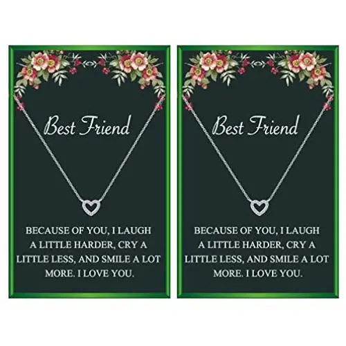 Your Always Charm Heart Necklace for 2 Best Friend Necklace Gift for Women Girls Friendship Necklace