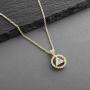 Mariell 14K Gold Plated AA Recovery Necklace CZ Unity Symbol Pendant - Great Jewelry Gift for Sober Women