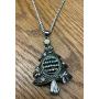 My Prime Gifts Snap Jewelry Christmas Tree Enamel Necklace Silver Plated Length 20'' fits 18-20mm Standard Ginger Style Charms My Prime Gifts