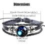 H.ZBRUJ Constellation Leather Bracelet Adjustable Punk Bracelet Braided Rope Wristbands for Men Women