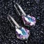 EleQueen 925 Sterling Silver CZ Baroque Drop Hook Earrings Made with Swarovski Crystals