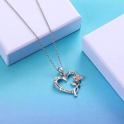 DAOCHONG S925 Sterling Silver Sisters are Flowers from The Same Garden Pendant Necklace or Bangle for Women Sisters Friend