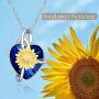 ONEFINITY Sunflower Necklace 925 Sterling Silver Sunflower Crystal Necklaces Sunflower Jewelry for Women Girls Gifts