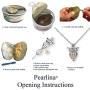 Pearlina Owl Cultured Pearl in Oyster Necklace Set Silver-tone Cage w/Stainless Steel Chain 18''