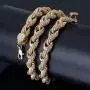 JINAO 18K Gold Plated Hip Hop Iced Out Lab Diamond Rope Chain Necklace Bracelet for Men
