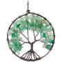 Nupuyai Tree of Life Pendant Necklace for Unisex, Chakra Gemstone Crystal Yoga Mala Healing Jewelry