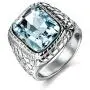 Syink Hypoallergenic Stainless Steel Ring Wedding Bands for Him, Large Aquamarine Color Stone Rings with Snake Pattern Engagement Promise Jewelry Syink Hypoallergenic Stainless Steel Ring Wedding Bands for Him, Large Aquamarine Color Stone Rings with Snake Pattern Engagement Promise Jewelry