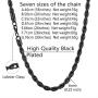 Richsteel Hip Hop Rope Chain Necklace for Men Women 3mm/6mm Wide Stainless Steel/18K Gold/Black Plated Link Chain Rock Hippie Jewelry(with Gift Box)
