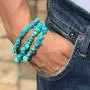Turquoise Network Gemstone Bracelet 3-Strands (Choose Color)