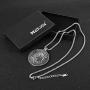 HZMAN Talisman Seal Solomon Six-pointed Star 12 Constellation Pendant stainless steel Necklaces 22+2'' Chain