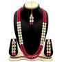 Aheli Bollywood Party Wear Long Beaded Necklace Set with Maang Tikka Indian Ethnic Jewellery for Women