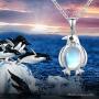 CHENGHONG Penguin Gifts for Women 925 Sterling Silver Penguin Moonstone Necklace Cute Animal Pendant Moonstone Jewellery for Girls