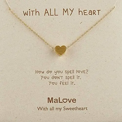 MaLove Sweet Heart Inspirational Pendant Necklace Handmade Pendant Necklace Jewelry Gift for Women