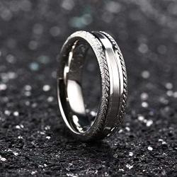 King Will Classic Stainless Steel Mens Wedding Ring Original Color Chains inlay Retro Style Comfort Fit