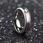 King Will Classic Stainless Steel Mens Wedding Ring Original Color Chains inlay Retro Style Comfort Fit