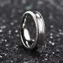 King Will Classic Stainless Steel Mens Wedding Ring Original Color Chains inlay Retro Style Comfort Fit