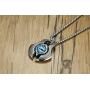 MPRAINBOW Mens Stainless Steel Greek Blue Dragon Evil Eye Axe Casting Dog Tag Pendant Amulet Necklace