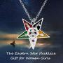 POTIY OES Symbol Jewelry Order of The Eastern Star Necklace OES Sorority Earrings Gift for Women Girls
