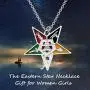 POTIY OES Symbol Jewelry Order of The Eastern Star Necklace OES Sorority Earrings Gift for Women Girls